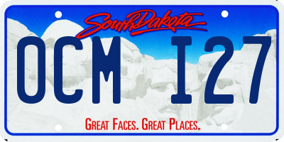SD license plate 0CMI27