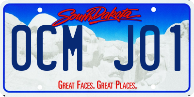 SD license plate 0CMJ01