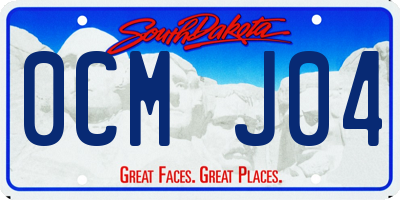 SD license plate 0CMJ04