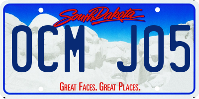 SD license plate 0CMJ05