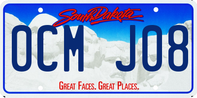SD license plate 0CMJ08