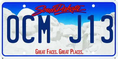 SD license plate 0CMJ13