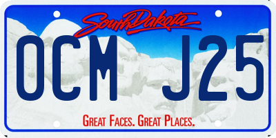 SD license plate 0CMJ25