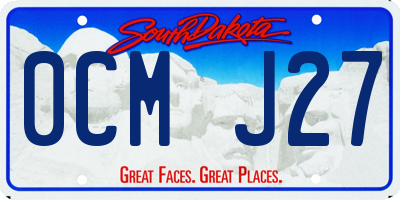 SD license plate 0CMJ27