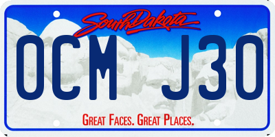 SD license plate 0CMJ30