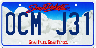 SD license plate 0CMJ31