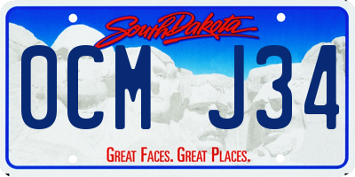 SD license plate 0CMJ34