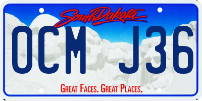 SD license plate 0CMJ36