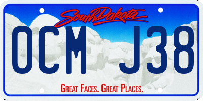 SD license plate 0CMJ38