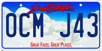 SD license plate 0CMJ43