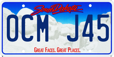 SD license plate 0CMJ45