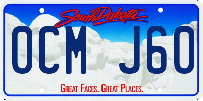SD license plate 0CMJ60