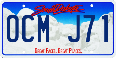 SD license plate 0CMJ71