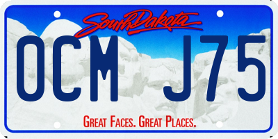 SD license plate 0CMJ75