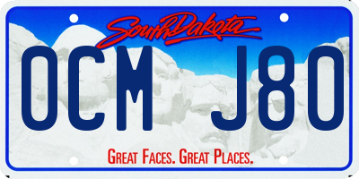 SD license plate 0CMJ80