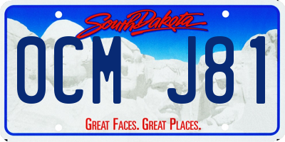 SD license plate 0CMJ81