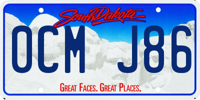 SD license plate 0CMJ86