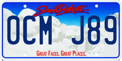 SD license plate 0CMJ89
