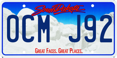 SD license plate 0CMJ92