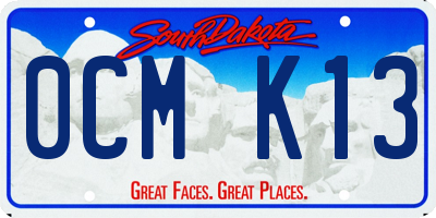 SD license plate 0CMK13