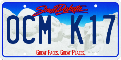 SD license plate 0CMK17