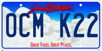 SD license plate 0CMK22