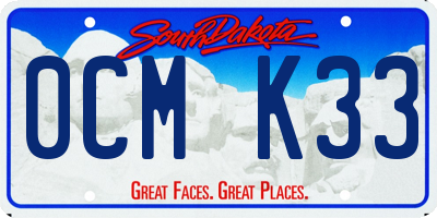 SD license plate 0CMK33