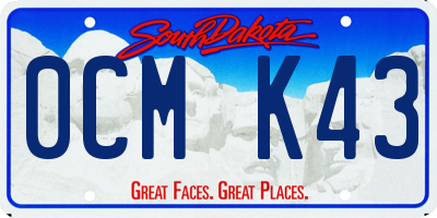 SD license plate 0CMK43