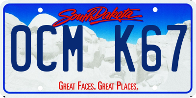 SD license plate 0CMK67
