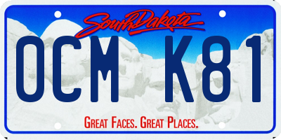 SD license plate 0CMK81