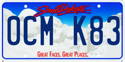 SD license plate 0CMK83