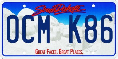 SD license plate 0CMK86