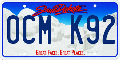 SD license plate 0CMK92