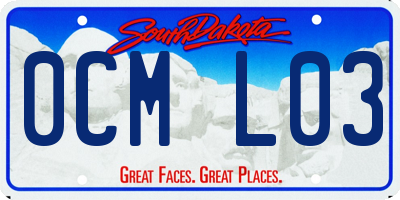 SD license plate 0CML03