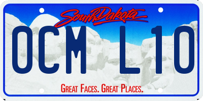 SD license plate 0CML10
