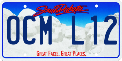 SD license plate 0CML12