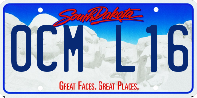 SD license plate 0CML16