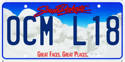 SD license plate 0CML18