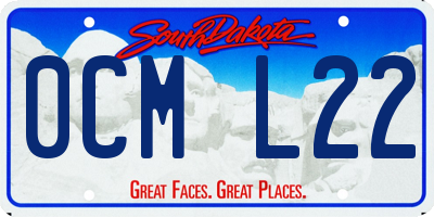 SD license plate 0CML22