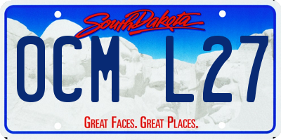 SD license plate 0CML27