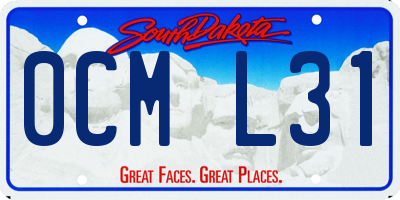 SD license plate 0CML31