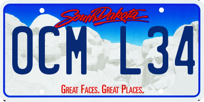 SD license plate 0CML34