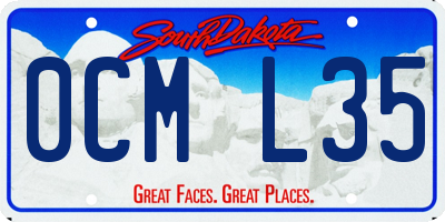 SD license plate 0CML35