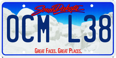 SD license plate 0CML38