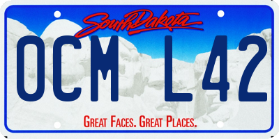 SD license plate 0CML42