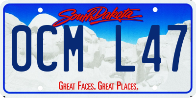 SD license plate 0CML47