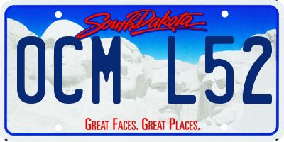 SD license plate 0CML52