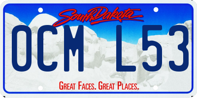 SD license plate 0CML53