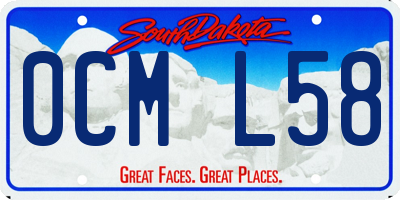 SD license plate 0CML58