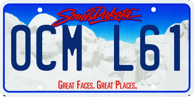SD license plate 0CML61